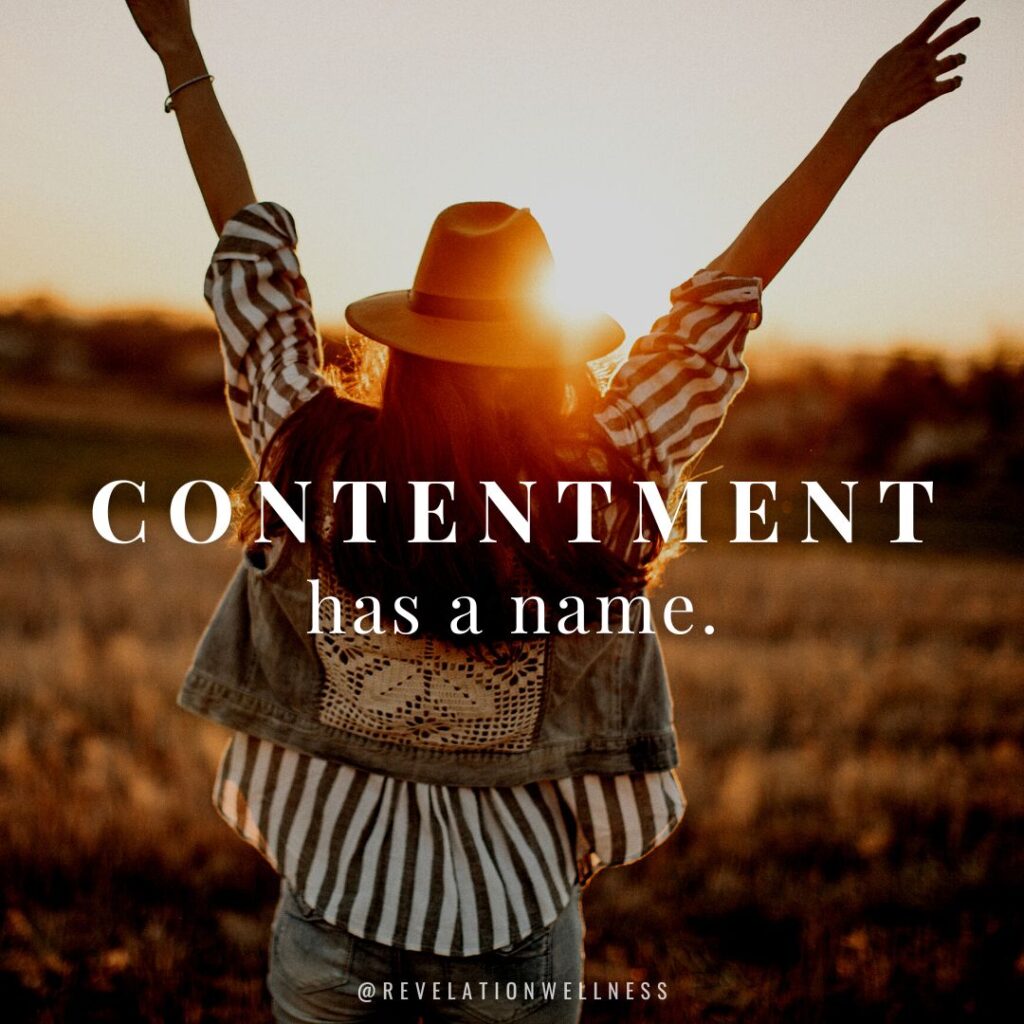 Contentment has a name, Jesus